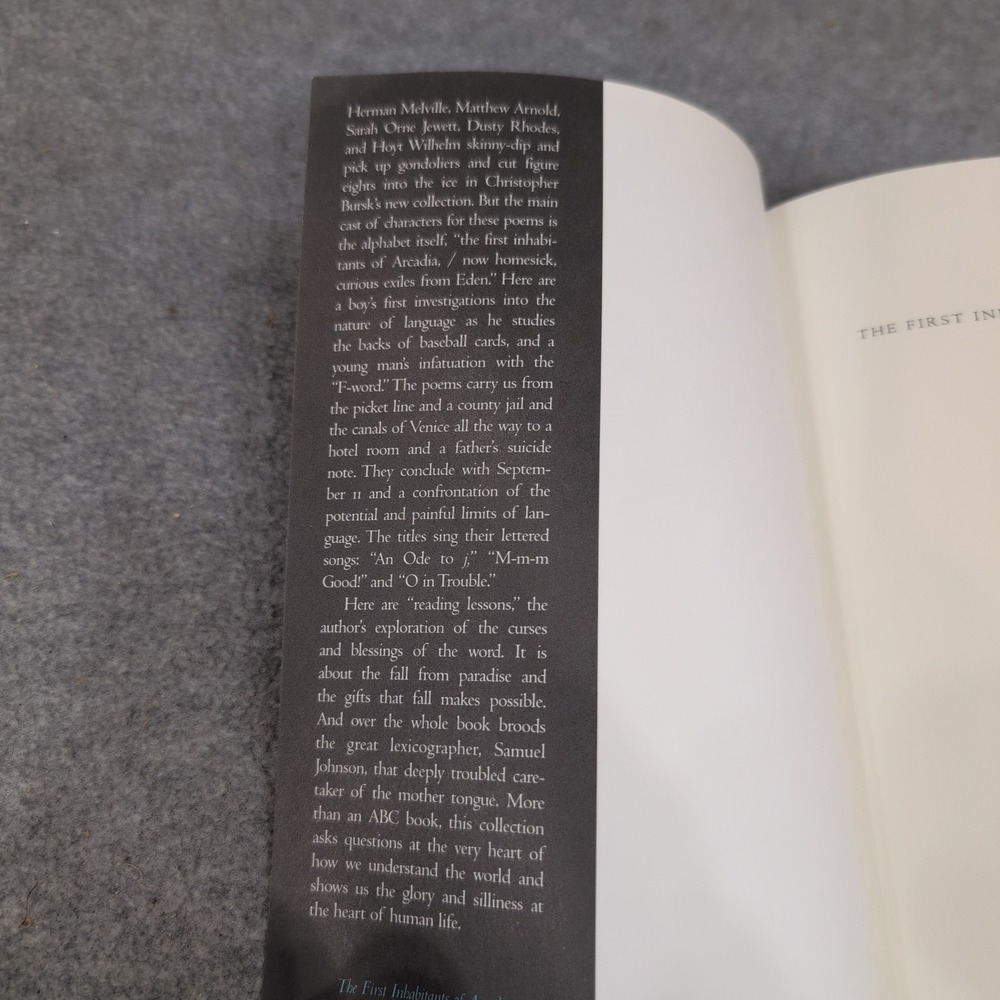 The First Inhabitants of Arcadia Poems Christopher Bursk 2006 Paperback - Picture 2 of 5